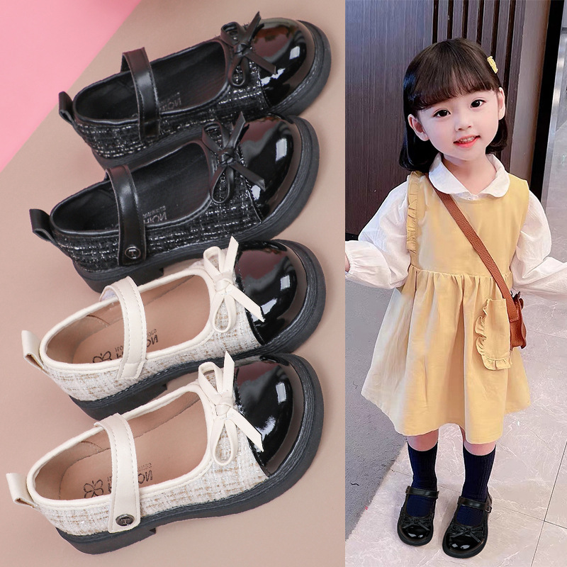 Zapatos de cuero para niñas 2025 nueva primavera pequeña fragancia para niños zapatos de princesa zapatos de espectáculo para niñas zapatos de suela suave image 3