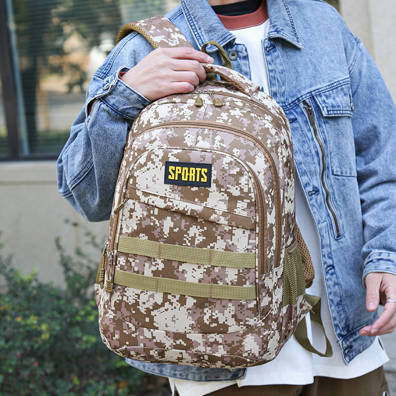Comercio exterior nuevo al aire libre mochila casual moda hombres mochila de gran capacidad de la escuela secundaria estudiante mochila camuflaje bolsa de viaje