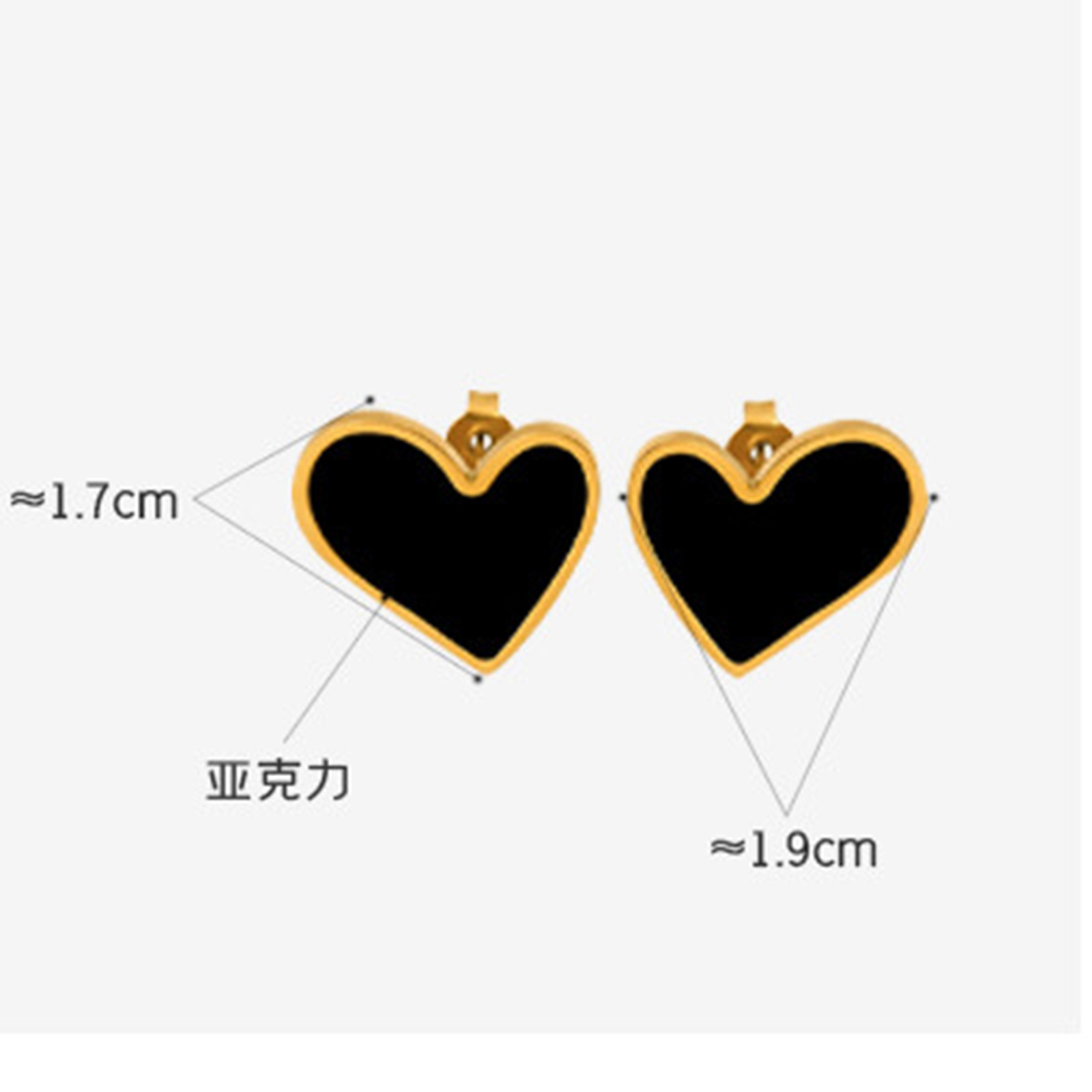 Black love titanium acero pendientes 2024 nueva moda nicho de alta sensación pendientes femeninos temperamento coreano simple pendientes