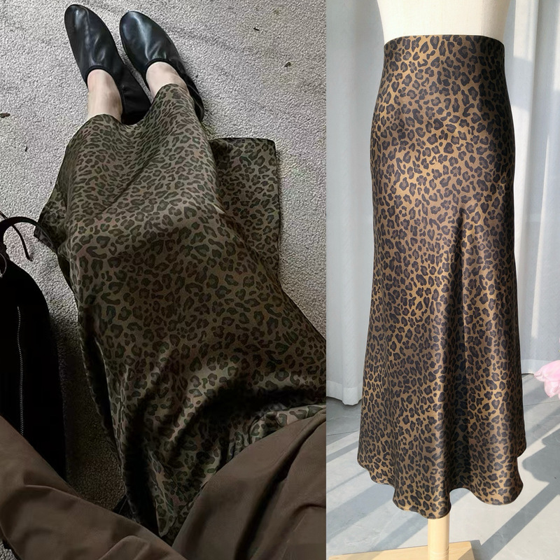 Luxury Leopard-Old Money Style Fashionable Small Ambition Leopard Twill Silk Skirt Luxury Leopard-Old Money Style Fashionable Small Ambition Leopard Twill Silk Skirt