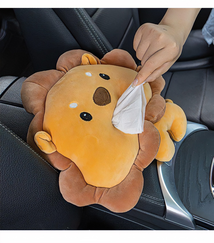 Creative Cartoon Hanging Car Tissue Box, Cute Internet-Famous Car Tissue Holder for Men and Women