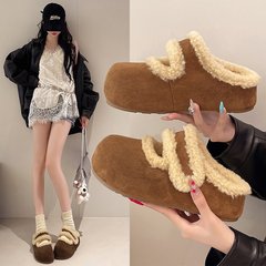 踩屎感棉拖鞋冬季女款2025气质半包加绒加厚冬季博肯棉拖鞋女