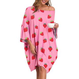 D 21822 Plus size printed nightgown ��aӡ��Ůʿ˯�ۿ羳