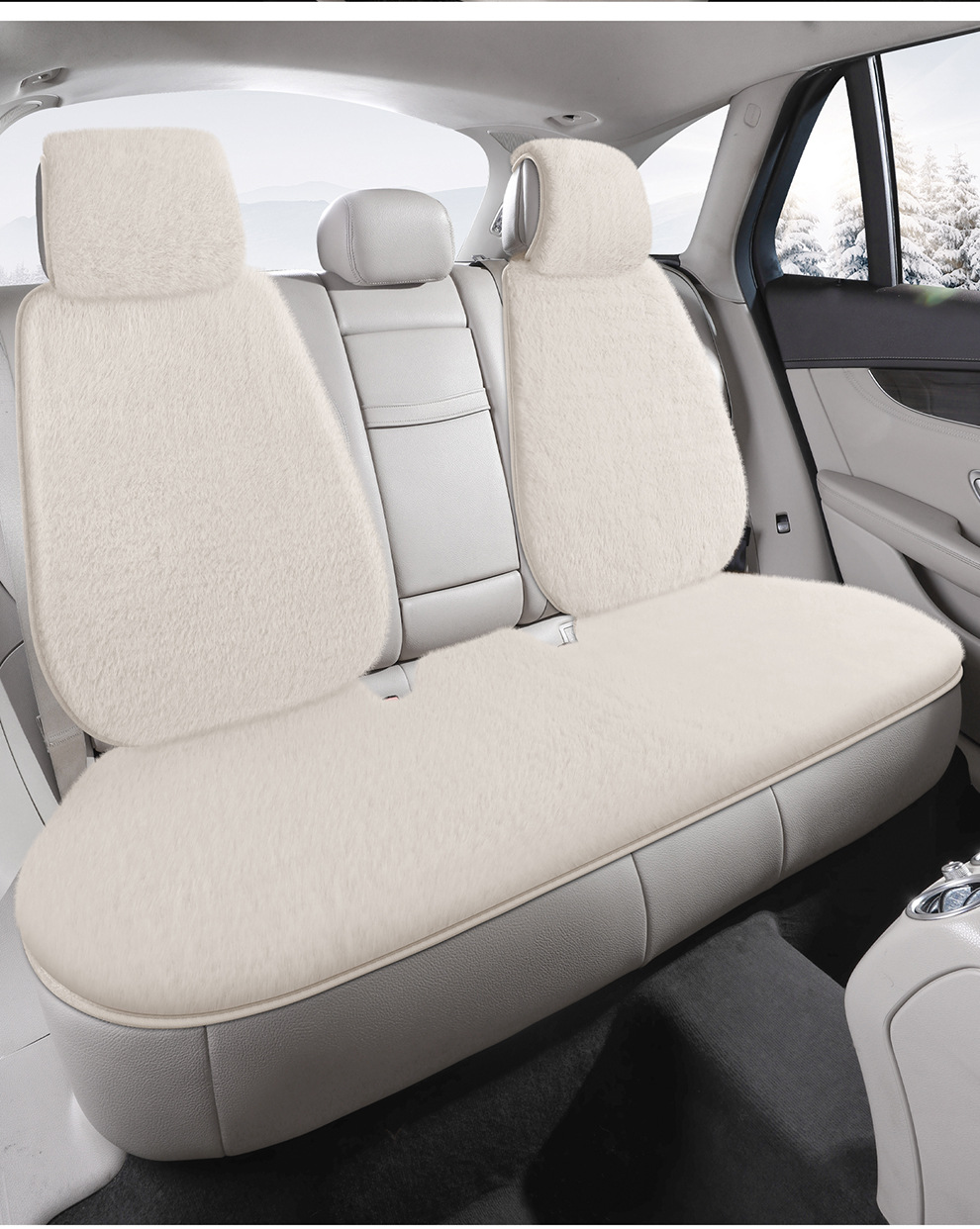 Winter Plush Car Seat Cushion Warm Car Decoration Universal Tie-Free Anti-Slip Seat Cushion Seat Cover Seat Cushion Fur Cushion