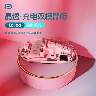Fude Wireless Mouse Wireless + Bluetooth + Charging Transparent Mouse for Gaming, E-Sports, Office, and Laptop