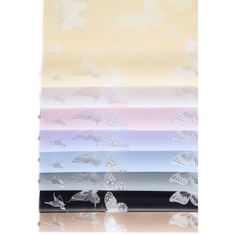 Nuevo papel de regalo de la flor papel de regalo mariposa danza jalea película impermeable engrosada coreano papel normal flor papel de regalo