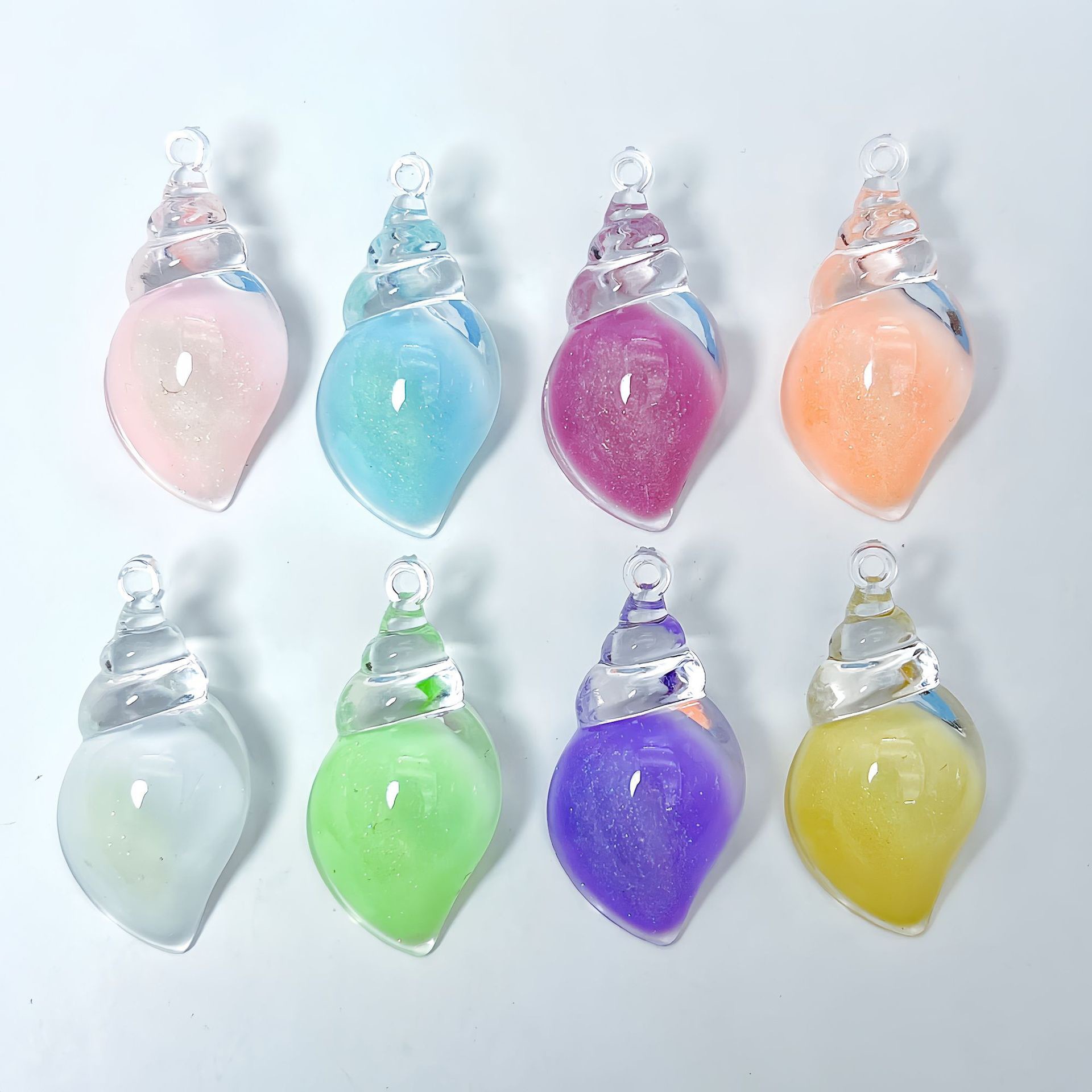 Nuevo color transparente nocturna brillante concha accesorios DIY hechos a mano colgante llavero pendientes collar colgante acrílico