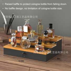 跨境多功能木质香水展示架 桌面多层阶梯式收纳架 化妆品置物架
