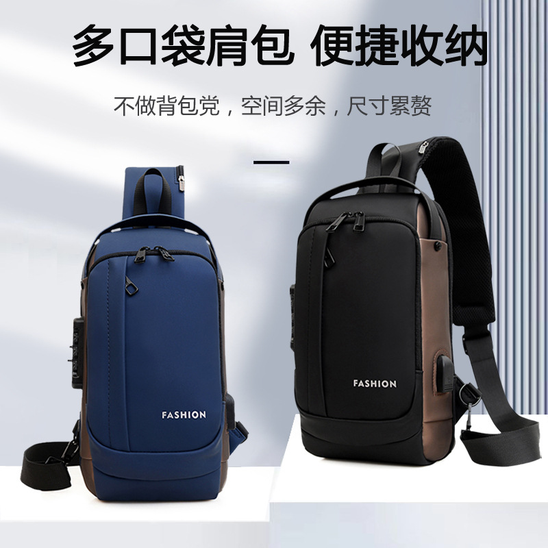 Bolso de hombro de tendencia transfronteriza para hombres de negocios de viaje bolso de mano de gran capacidad anti-robo bloqueo contraseña bolso de pecho de moda