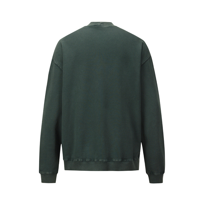 Felpa pesante con scollo rotondo e lavaggio retrò da uomo, modello INS, di alta qualità_voghion.com