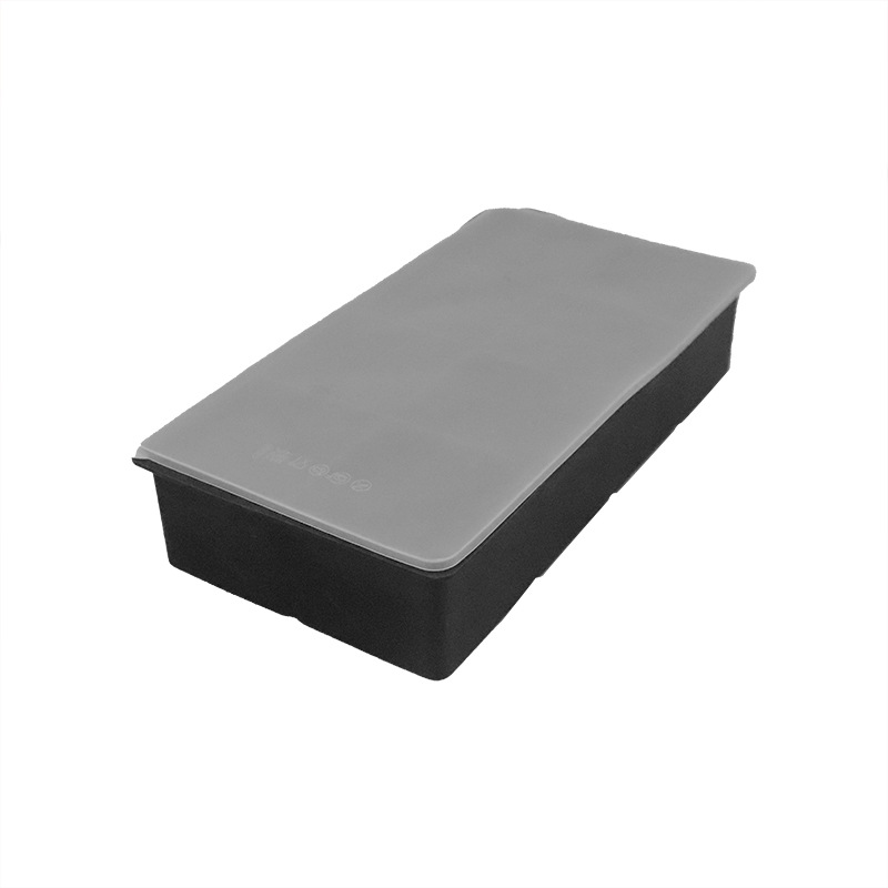 En stock 4 rejilla 8 rejilla bandeja de hielo molde de silicona con tapa hogar cuadrado hecho en casa herramienta de molienda de hielo whisky molde de cubo de hielo