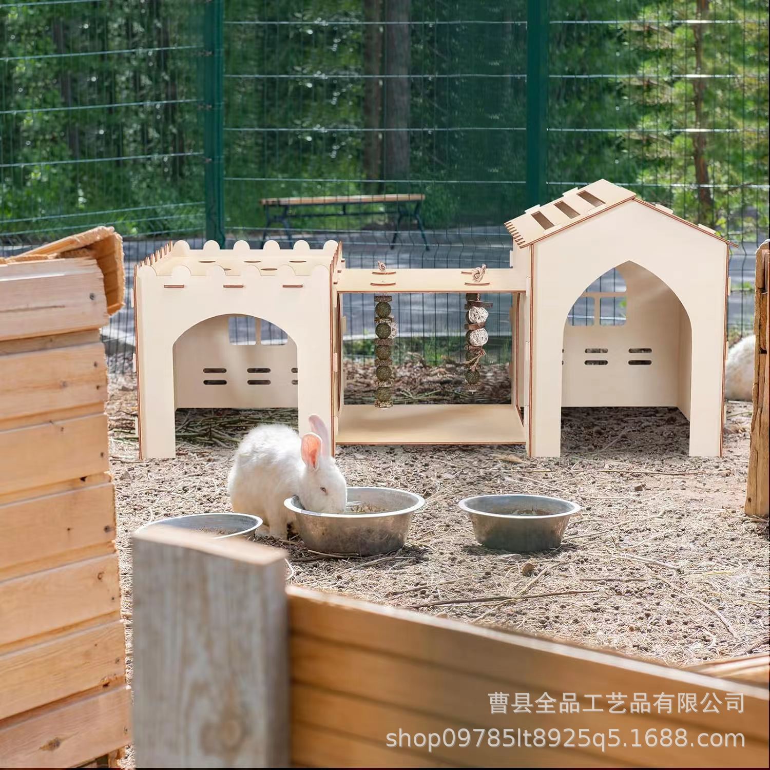 Castillo de conejo desmontable Casa de conejo ensamblada Casa de conejillo de indias Casa de refugio de conejillos de indias Casa para mascotas de madera de gran tamaño