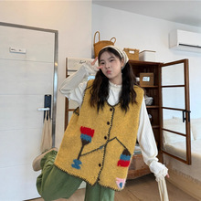 实拍2025秋季复古重工毛衣马甲+蕾丝花边加厚打底衫+休闲裤女