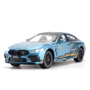 (foam box) simulation 1: 24 Baoma M8 alloy car model ornaments children's toys a generation of hair
