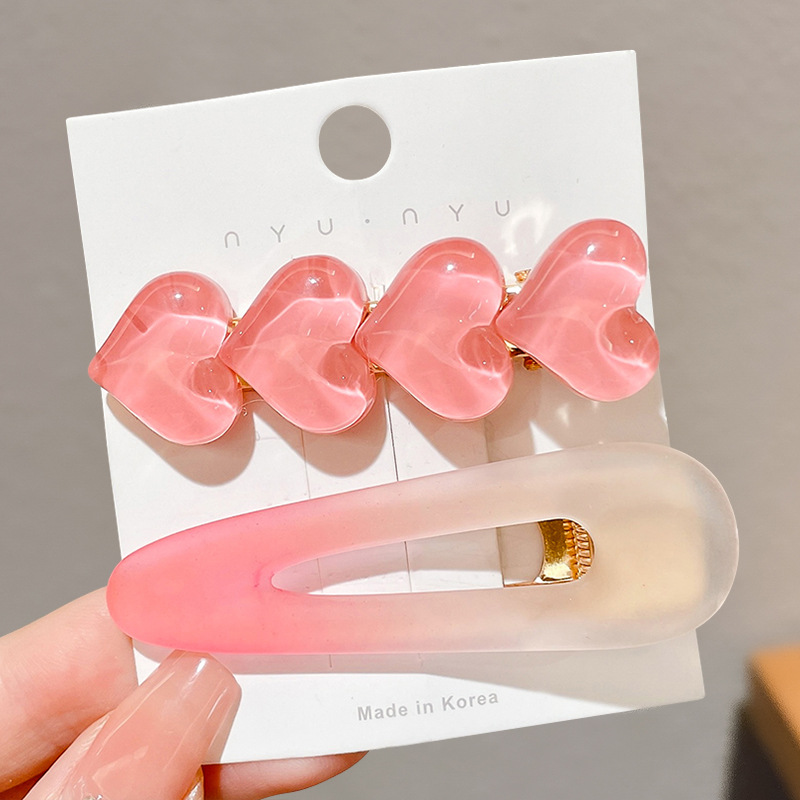 La nueva horquilla de dopamina rosa, la horquilla de flequillo lateral de alta calidad, los accesorios para el cabello de principios de primavera dulces y lindos, la pinza lateral de todo fósforo