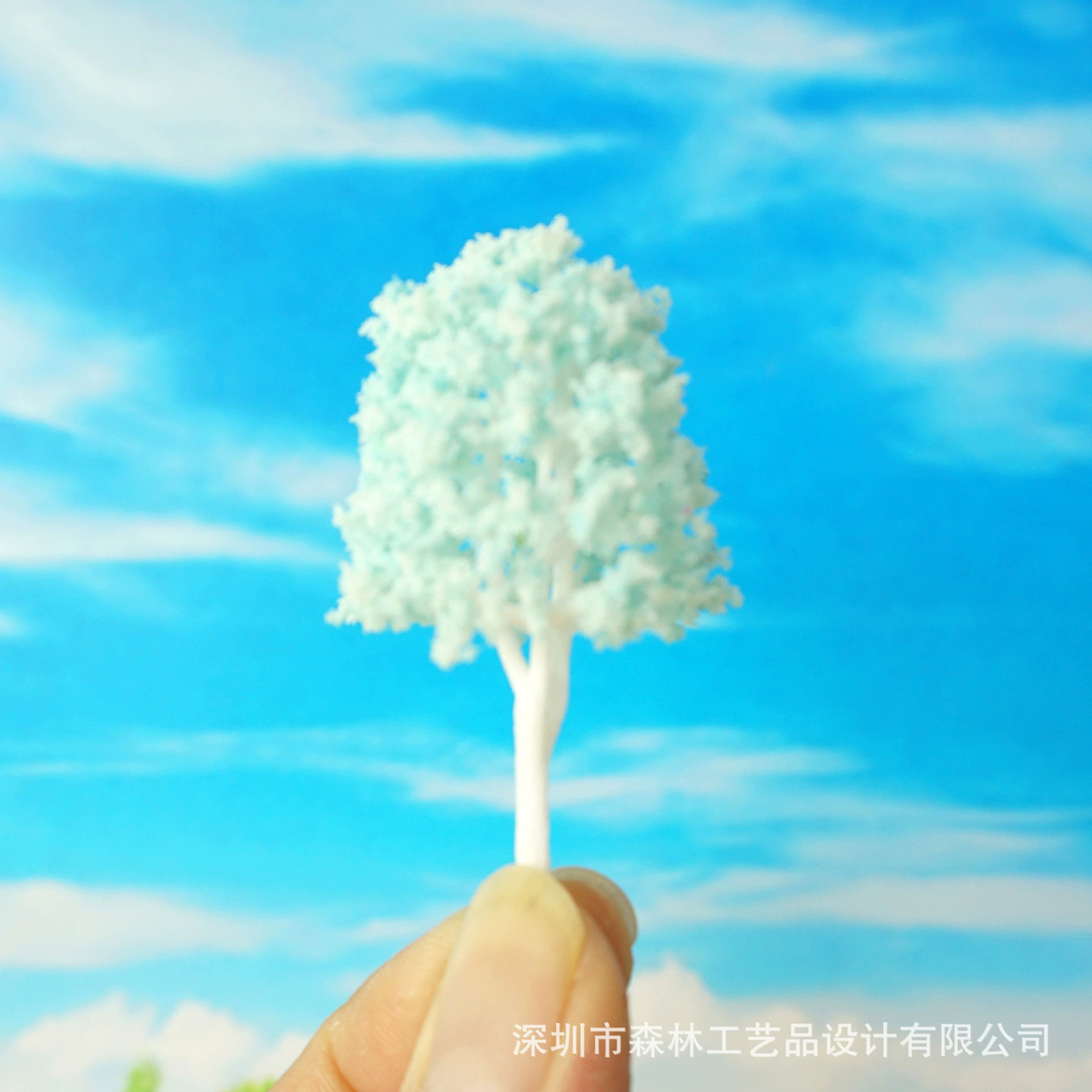 Ремесла пластиковое дерево песок настольная модель завод DIY микро пейзаж белый полюс дорога дерево