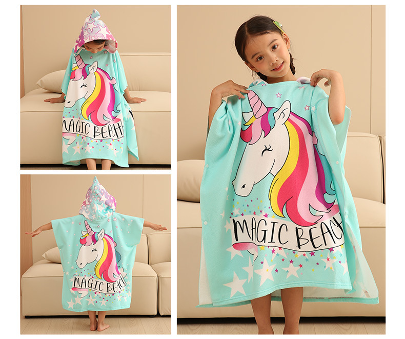 Factory wholesale large men's and women's bath towel cape boys and girls hooded bathrobe Cape wearable bath towel cape