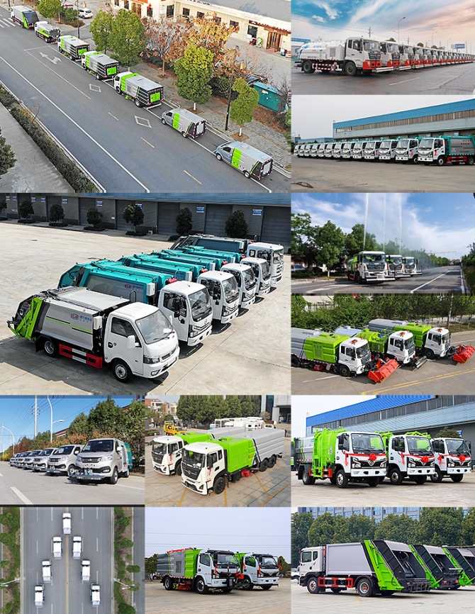 Dongfeng Huashen Pure Electric Cleaning and Sweeping Vehicle, 22 Cubic Meters, Small Three-Axle Dump Truck, Self-Unloading, Supplied to Africa for New Energy Water Spraying
