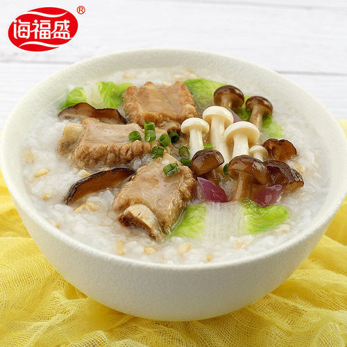Hefusheng Instant Porridge 6 Cup Pack, Ready-to-Drink Freeze-Dried Night Snack Convenient Century Egg and Pork Breakfast Instant Seafood Porridge