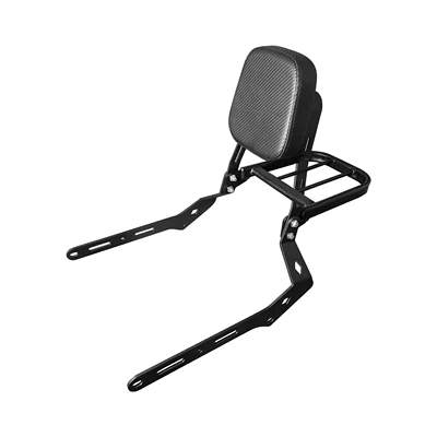 Motorcycle bumper: front and rear bumper one-stop - black-ordinary-b-style-rear-backrest-flat-tube-rear-shelf