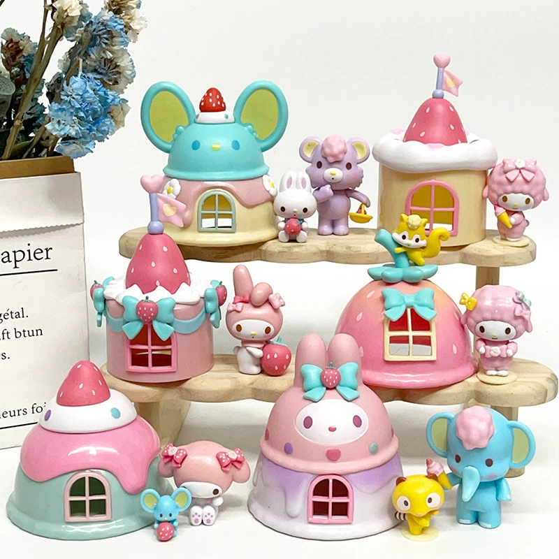 Sanrio, семейная милая минифигура на столе, подарок на день рождения