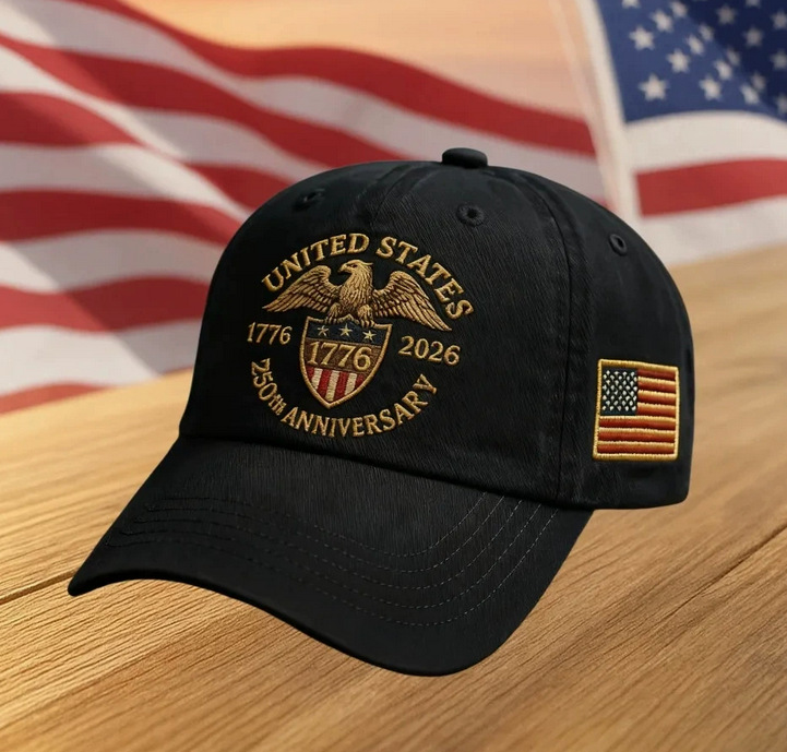Nuevo sombrero de impresión transfronteriza para hombres hace viejos sombreros de béisbol retro Europeos y estadounidenses 250 años conmemorativo sombrero de lengua de lazo