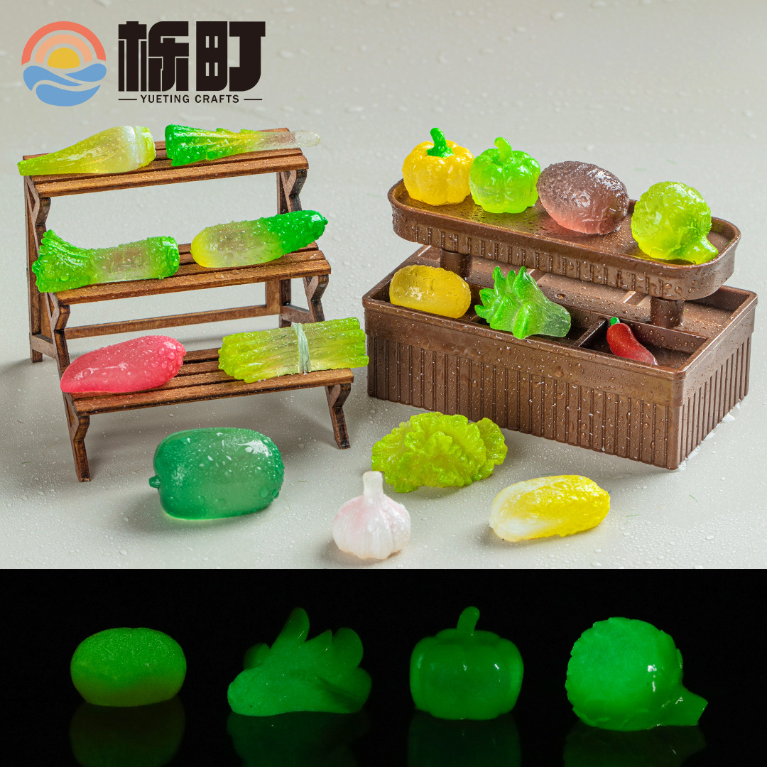 야광 시뮬레이션 야채 미니어처, 창의적인 음식 장난감, 인형의 집 장식 DIY 소품, 미니어처 장식품