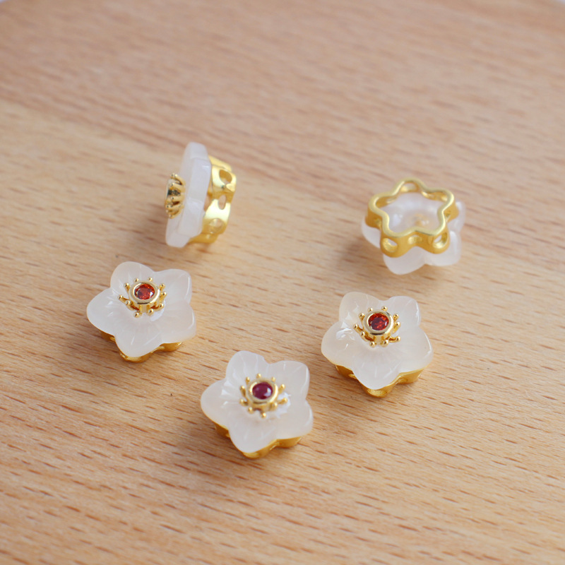 Acrylic jewelry charm with zircon