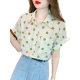 Korean Style Elegant Polo Dot Collar Short Sleeve Chiffon Shirt Women's Summer 2025 New Style Women's Shirt Top