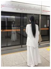 禅意风女装套装新中式国风棉麻茶艺服圆领盘扣夏季超仙白色汉服