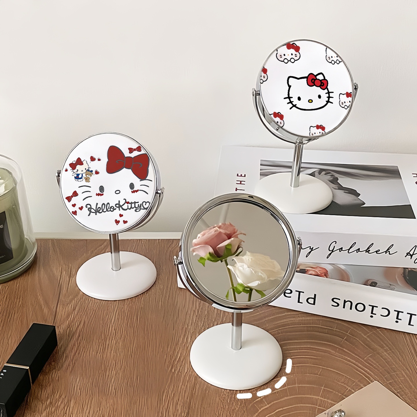 HelloKitty 데스크탑 화장 거울 미용실 특수 사무실 고화질 학생 홈 화장 거울