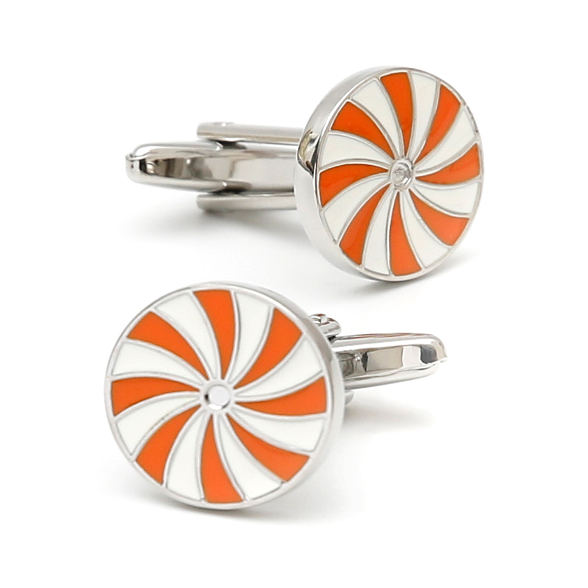 Men's cufflinks cross-border fashion simple creative color stripes round copper French shirt wholesale in stock jewelry