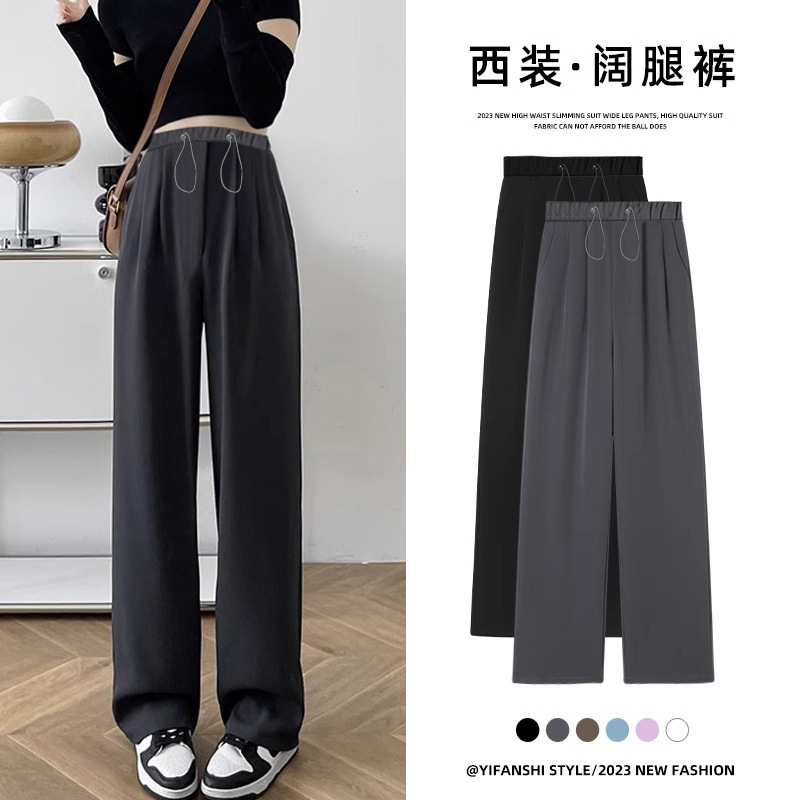 Maternity Suit Pants with Drapey Feel, Suitable for Postpartum Wear, Spring and Autumn 2024 Casual Straight Slim-Fit Narrow Wide-Leg Pants