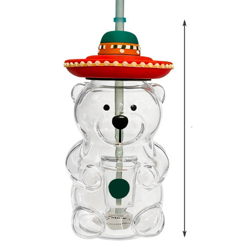 Bearista Cross-Border Coffee Teddy Bear Cup Bears Glass Straw Cup