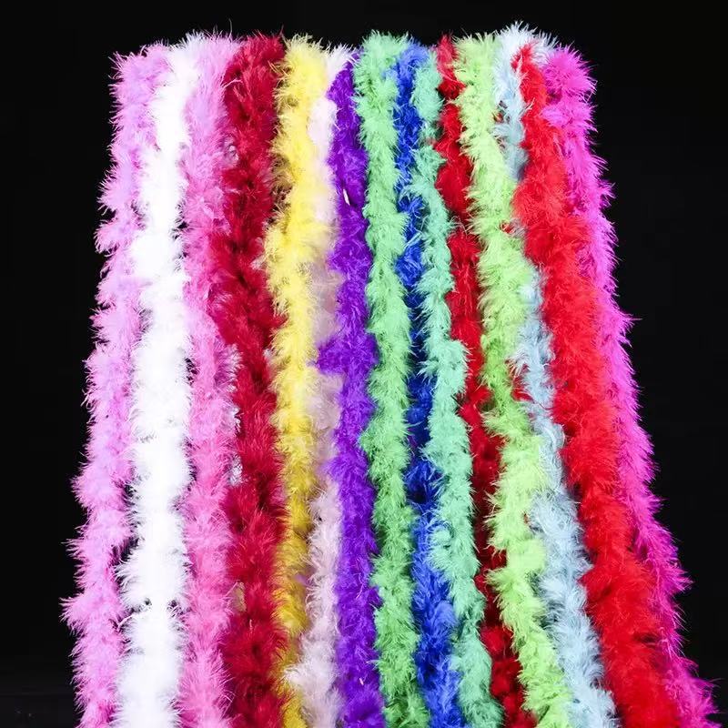平板毛条火鸡羽毛diy羽毛条2米羽毛绒条花束婚庆服装装饰羽丝绒