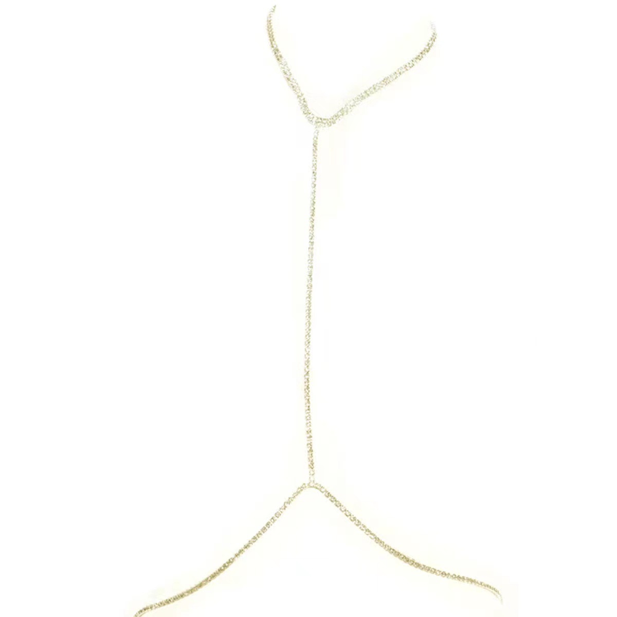 Sexy Bikini Chest Chain Single-layer Rhinestone Necklace Body Chain display picture 4