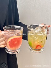网红ins风玻璃杯女大容量牛奶杯高颜值带把手饮料水杯子礼物批发