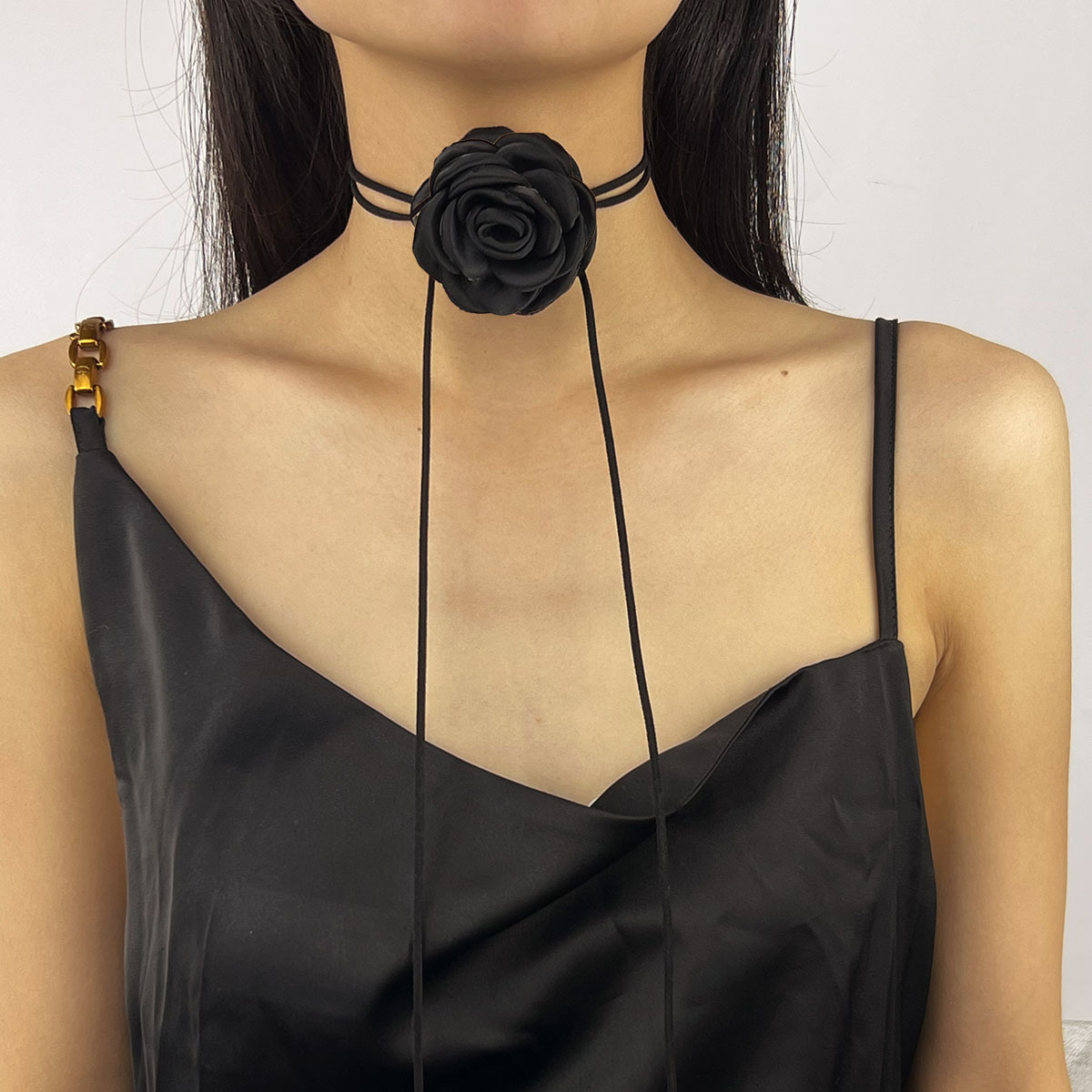 5g Weight Choker Classification Cloth Chain Material 1 Piece Quantity Holiday, Daily Occasion Gauze Material Flower Pattern Women's Gender Elegant Style Elegant Flower Gauze Choker Wholesale 3