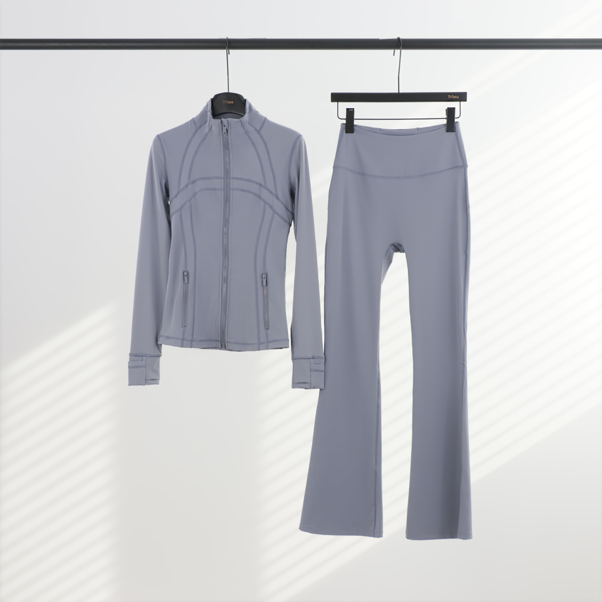 LULU chaqueta de cuello de喇叭 con cremallera, chaqueta de cuerpo, chaqueta de yoga elástica, mujer