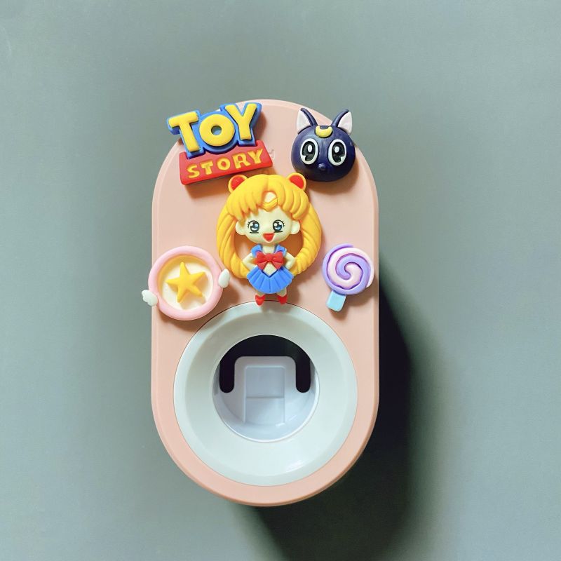Automático de pasta de dientes exprimidor de dibujos animados de los niños lindo Punch-libre almacenamiento rack clip de pasta de dientes exprimidor diario diverso suministro