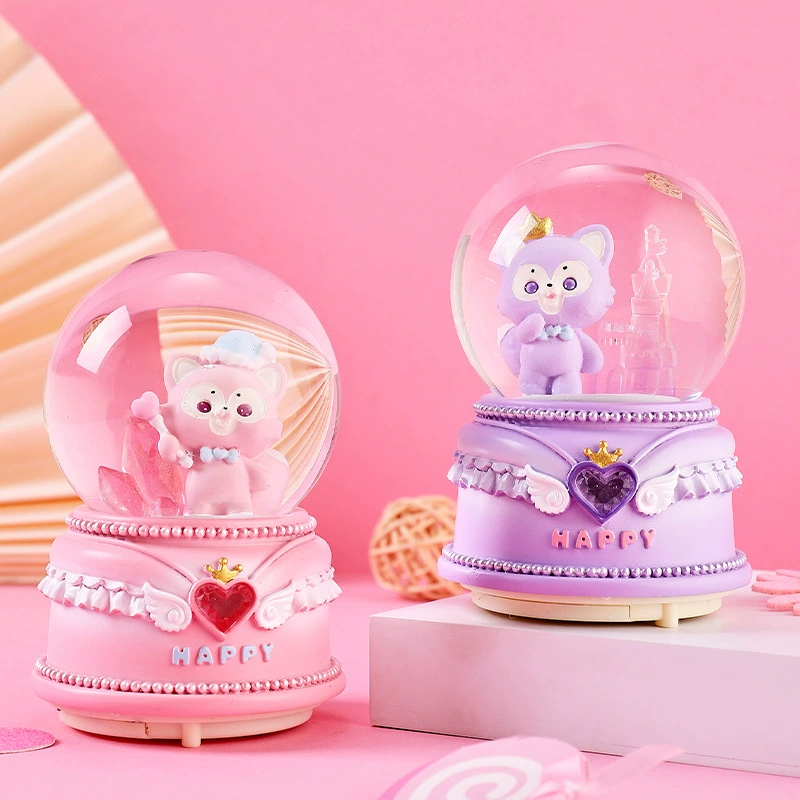 Минифигурка из мультфильма, кукла, светящийся стеклянный мяч для водного поло, музыкальная шкатулка