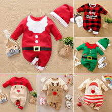 圣诞节婴儿连体衣跨境麋鹿Christmas秋季长袖宝宝衣服包屁衣a类
