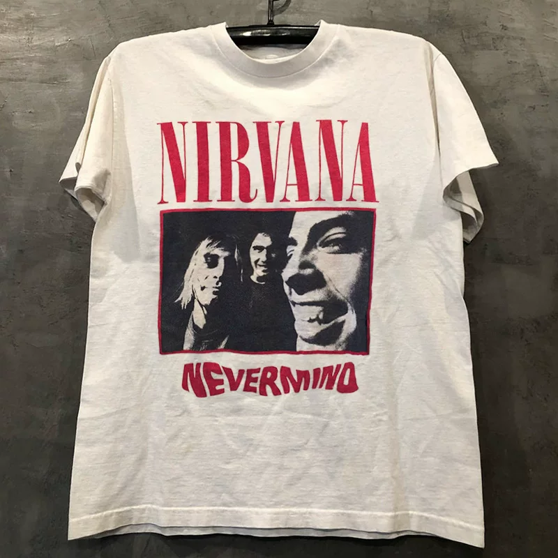Футболка мужская и женская Nirvana вокруг Kotco окружение в винтажном американском ретро стиле рок коротким рукавом, хлопок