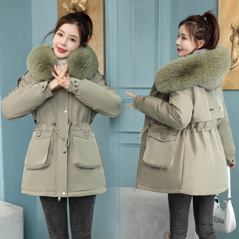 2024 superando la ropa de algodón corta de moda coreana suelta de invierno cintura de gran tamaño de algodón grueso