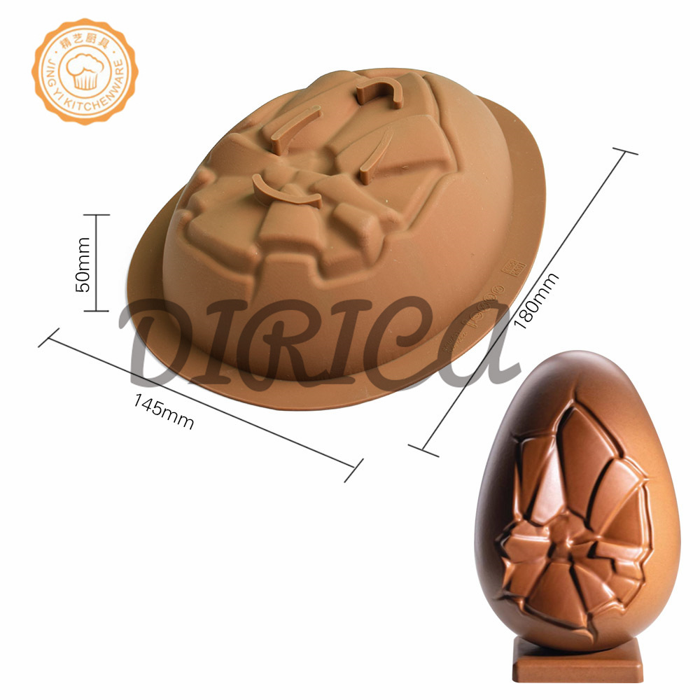Exquisito huevo de Pascua molde de silicona tridimensional huevo único molde de chocolate golpe música para hornear molde de pastel
