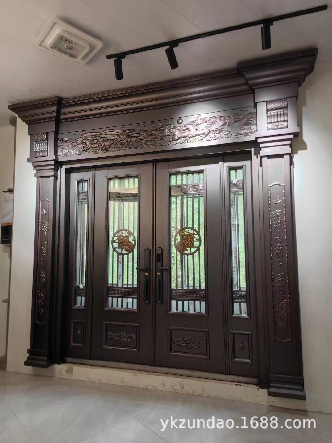 四开锌合金别墅玻璃大门