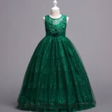 Кружевное детское вечернее платье, свадебное платье, цветной наряд маленькой принцессы, Amazon, подходит для подростков