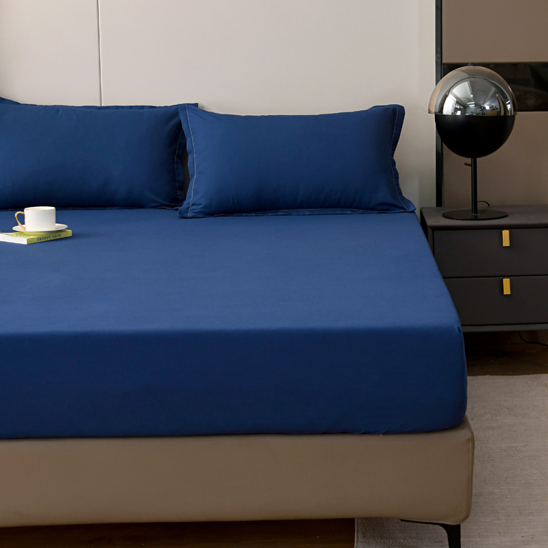 純色水洗棉磨毛床笠單人雙人防滑席夢思床墊保護套酒店防塵罩批發