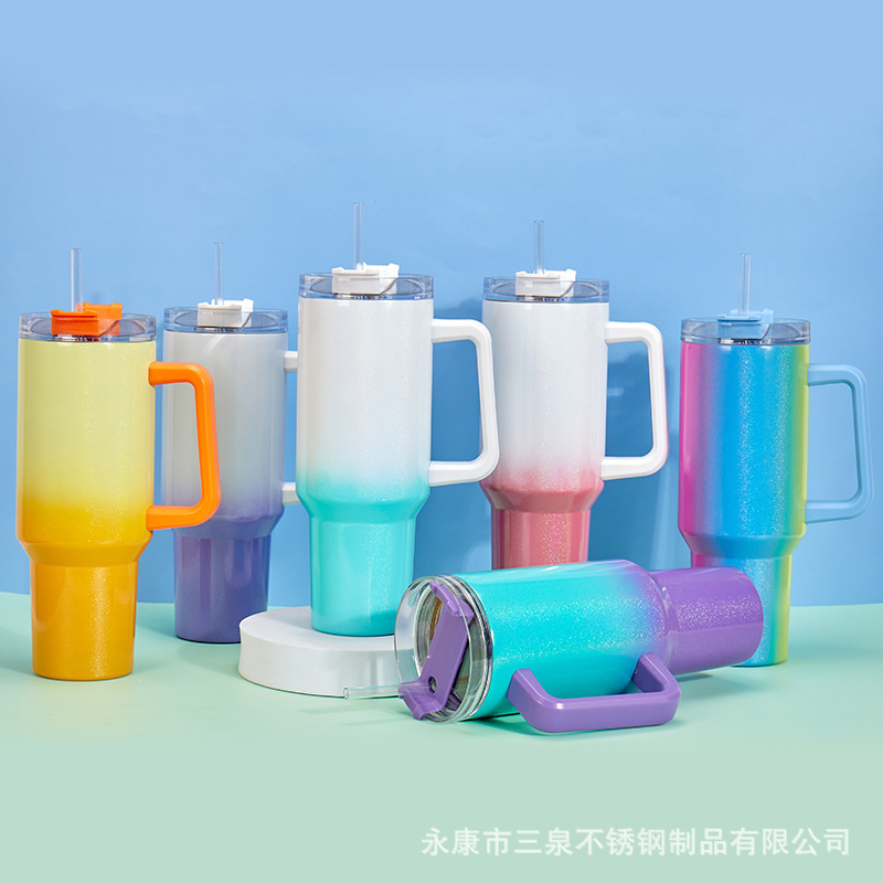 Amazon nuevo 40oz mango helado ventosa 304 taza de coche aislamiento cerveza fría cola taza de agua del coche