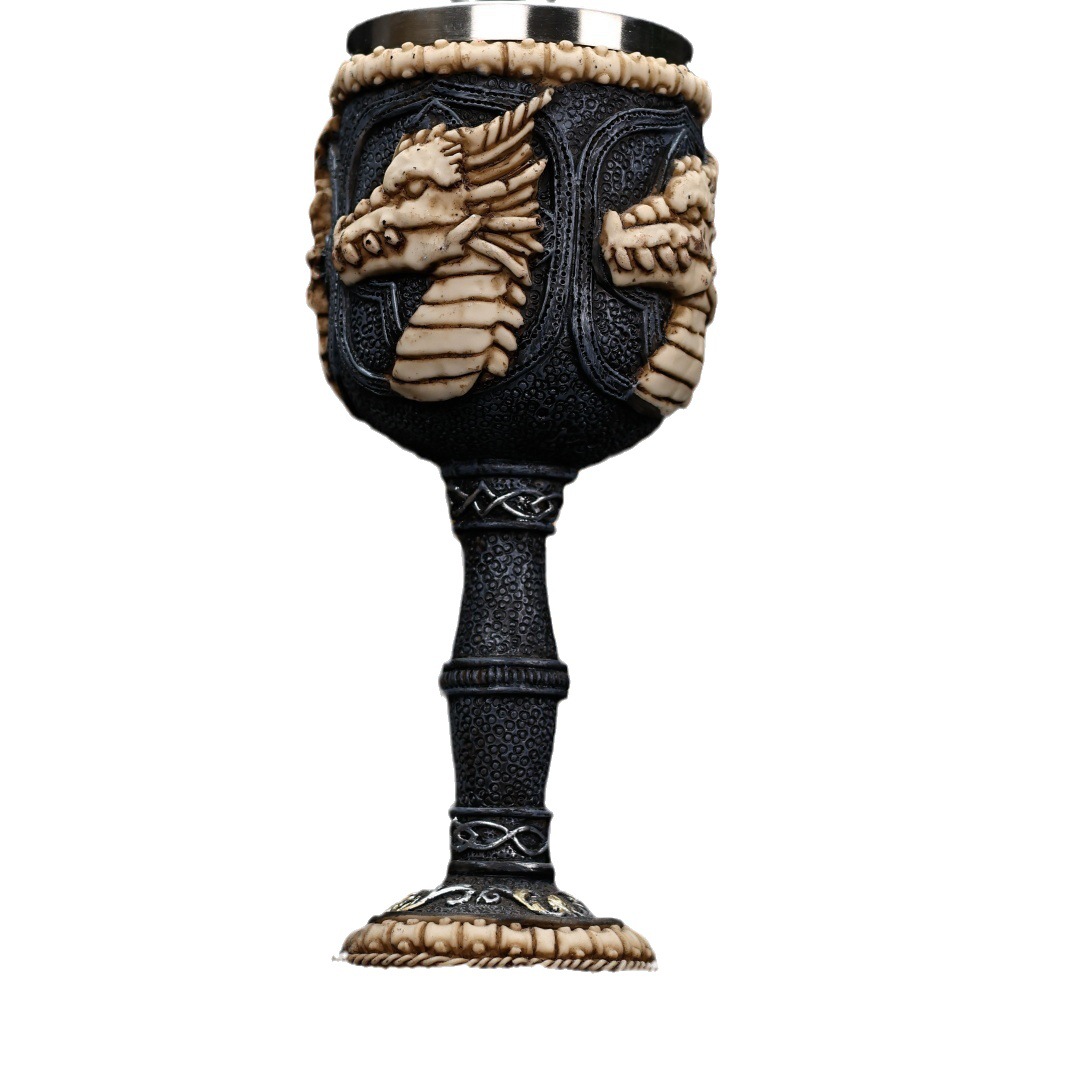 Nuevo antiguo fósil de dragón transfronterizo taza de vino de acero inoxidable taza de cóctel regalos creativos regalos creativos